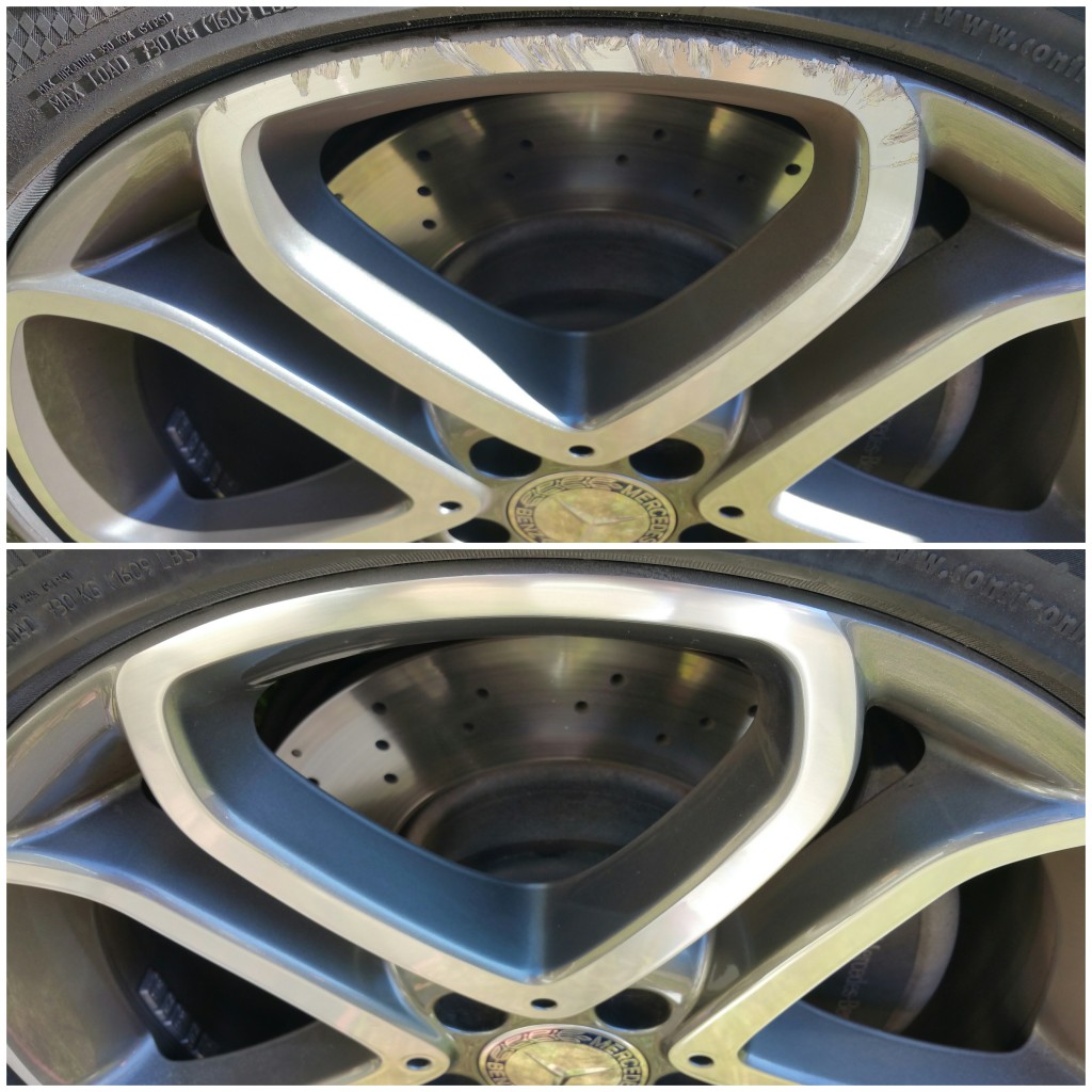 Alloy wheel repair from gutter rash 